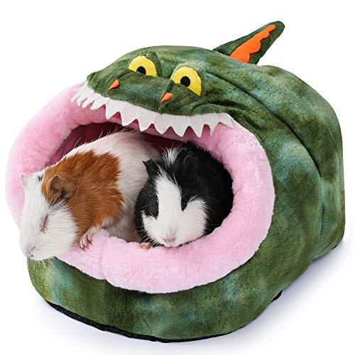 JanYoo Rat Bed Hut Guinea Pig Hideout House Small Animal Tent Accessories Rabbit Hideaway Igloo Supplies for Cages(XL,Crocodile) - color: 3-Crocodile, size: XL