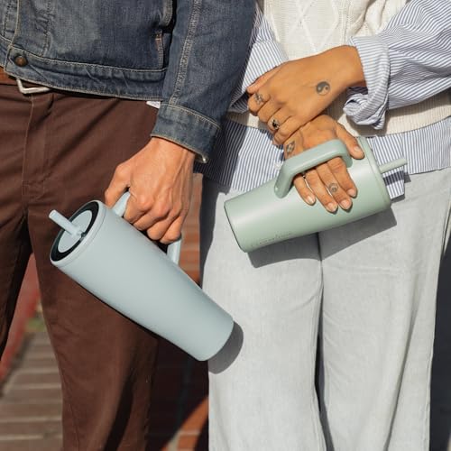 BrüMate Era 40 oz Tumbler with Handle and Straw | 100% Leakproof Insulated Water Bottle Tumbler with Lid and Flexible SoftSip Straw | Made of Stainless Steel | Cup Holder Friendly | 40oz (Dune) - color: Dune, size: 40oz