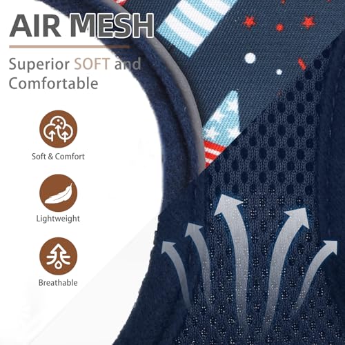 PUPTECK Soft Mesh Dog Harness and Leash Set Pet Puppy Cat Comfort Padded Vest No Pull Harnesses, Independence Dark Blue, S - color: Dark Blue, size: S (NECK: 12", CHEST: 14"-18")