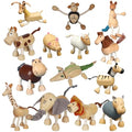 14 Pack Bendable Wooden Animal Toys, Smooth Natural Wood Zoo Farm Jungle Safari Animals Figures - color: 14 Pack Animals