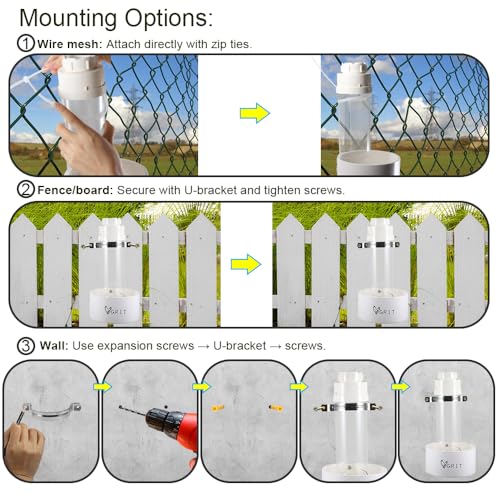 Kalekey 2 Pack Transparent PVC Chicken Feeder, Oyster Shell and Grit Feeder Hanging Ground Chicken Coop Feeder with Hanging Hook for Hens & Chicks (White) - color: White