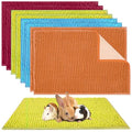 Barydat 8 Pcs Guinea Pig Cage Liner 24x16'' Washable Rabbit Fleece Mat Reusable Training Bedding Pee Sleeping Pad for Animal Hamster Chinchilla(Champagne, Lake Blue, Dark Purple, Grass Green) - color: Champagne, Lake Blue, Dark Purple, Grass Green, size: