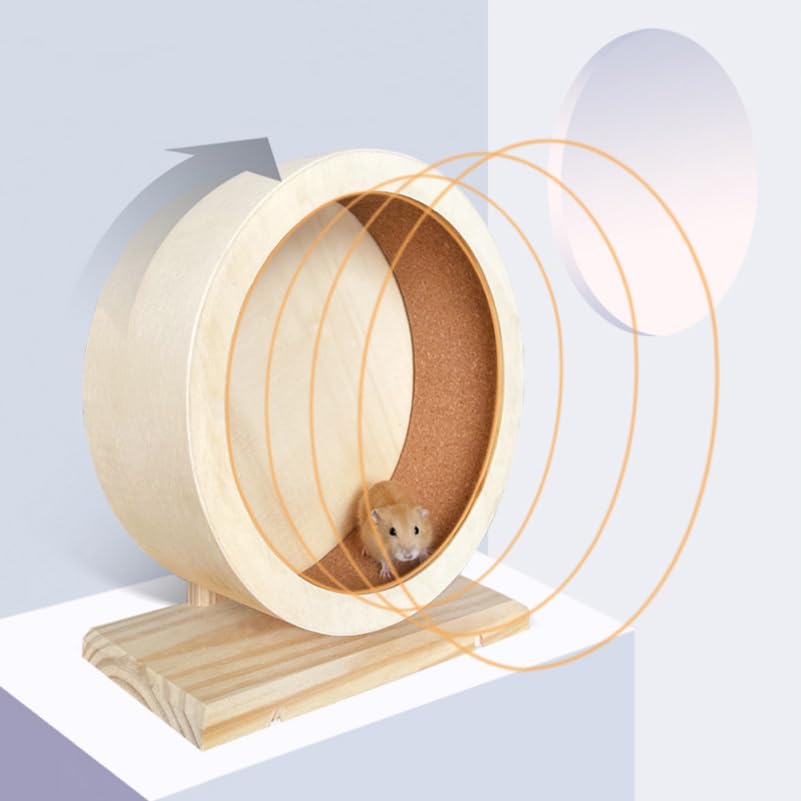 KESYOO Silent Wooden Exercise Wheel Toy for Hamster Hedgehog and Small Pets 12-inch Size for PET Play and Exercise Accessories