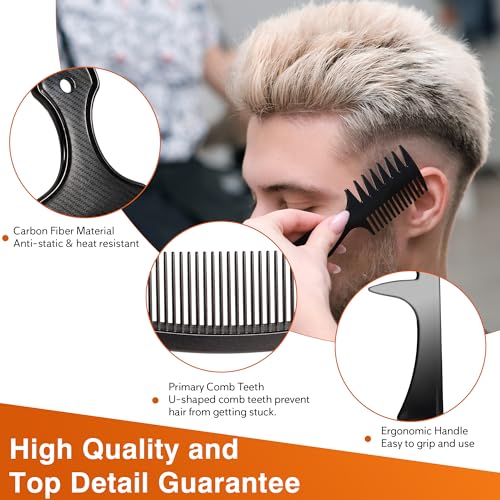 SALONSILK 5Pcs Combs for Men, Hair Pick Comb Set for Afro Black Mens Curls, Wide Tooth Medium Toothed Styling Dressing for Twist Detangler Natural Hair - color: Black-5 PCS