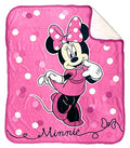 Jay Franco Disney Minnie Mouse Sweet Dots Sherpa Throw Blanket - Measures 50 x 60 inches, Kids Bedding - Fade Resistant Super Soft - (Official Disney Product) - color: Pink - Minnie Mouse