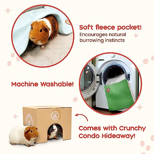 GuineaDad Liner | Guinea Pig Fleece Cage Liners | Guinea Pig Bedding | Burrowing Pocket Sleeve | Extra Absorbent | Waterproof Bottom (C&C 2x4, Orange)