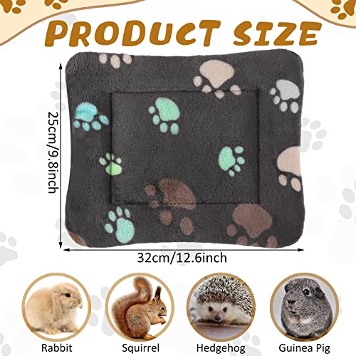 4 Pack Ultra Soft Dog Cat Bed Mat Small Animal Guinea Pig Bed with Cute Print Reversible Fleece Dog Crate Kennel Pad Cozy Washable Thickened Hamster Pet Beds Mat(13 x 10 Inches,Black) - color: Black, size: 13 x 10 Inches