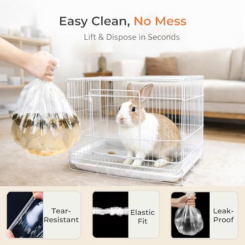 50 Disposable Cage Tray Liner Bags for Small Animals & Birds | Pull-Over Tray Fit | Durable Mess Hold | Quick Disposal | Less Cleaning Burden | Small Pet & Bird Cages - size: L(47.2 x 47.2'')