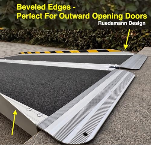 Ruedamann 2FT Portable Wheelchair Ramp for Home Steps, Non-Slip Aluminum | 30-1/4" Wider Design, Non-Slip Aluminum Folding Ramps for Wheelchairs, Strollers, Scooters, Stairs, Curbs, Doorways - size: 2FT Black(Using Height 2-6'')