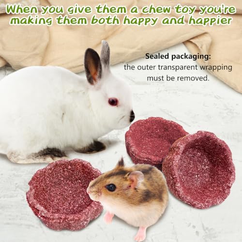12 Pack Rabbit Chew Toys for Teeth Edible Timothy Hay Chewing Bowl Natural Guinea Pig Toys Small Animal Molar Treats for Bunny Chinchilla Mice Hamster (Purple) - color: Purple