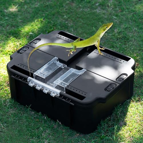 Portable Reptile Cage Carrier Tank with Handle Reptile Transport Container Terrarium Box Habitat Cage Pet Houses for Turtle, Gecko, Bearded Dragon, Lizard, Frog, Snake, Spider