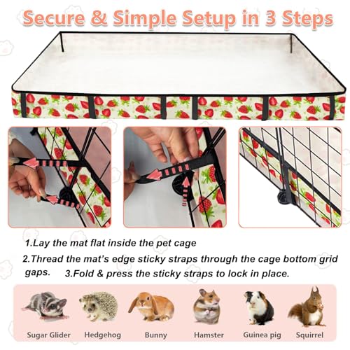Guinea Pig Cage Liner，Washable Waterproof Oxford Cloth Cage Liners for Small Animals,Hamster Chinchilla Hedgehog Rabbit and Other Small Animals Not Include Cage(24x24 inches) - size: C&C 2x2(24x24 inches)