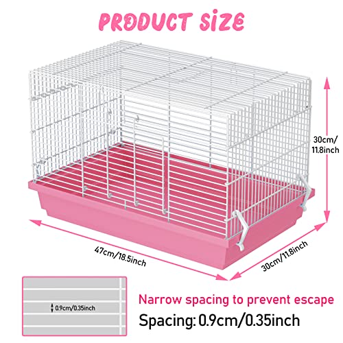 Hamster Cages, Small Animal Travel Cages - Ideal for Temporarily Transporting or Carrying Hamsters, Guinea Pigs, Rats, Parrots, Birds, Squirrels and Other Small Animals. - color: Pink, size: Medium