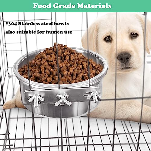 Love Dream Dog Crate Bowl Removable Stainless Steel Pet Kennel Hanging Bowl | Durable Anti-Spill Pet Metal Bowl Hanging Water Food Bowls with Clamp Holder for Small Medium & Large Dogs Rabbits or Birds - color: 4.7“*1.9”