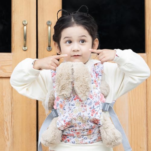 GAGAKU Baby Doll Carrier for Little Girls - Stuffed Animal Carrier Toy for Toddler - Pink Wax Flowers - color: 1_wax Flowers