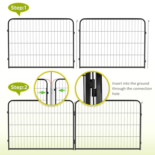 BestPet | Dog Playpen | 24 Inch, 6 Panels | Heavy Duty Metal Pet Exercise Pen | Indoor Outdoor Fence Panels | Rust-Resistant, Removable, Tool-Free Setup | Anti-Skid, Expandable Design - style: 6 panels
