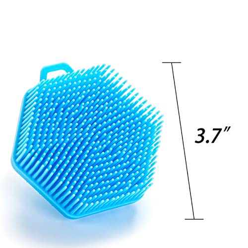 Premium Sensory Brushes for Kids or Autism,Soft Silicone Body Scrubber,2 in 1 Sensory Room Occupational Therapy,Silicone Loofah,Pets Shower Brush Bath Brush Shampoo Brush (3pcs(Hexagon)) - color: 3pcs(hexagon)