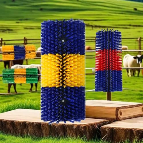 2PCS Livestock Scratching Brush Goat Scratching Post Horse Brush | Itch Relief, Grooming and Massage, Scratcher for Sheep Cow Donkey Cattle - color: Blue 2