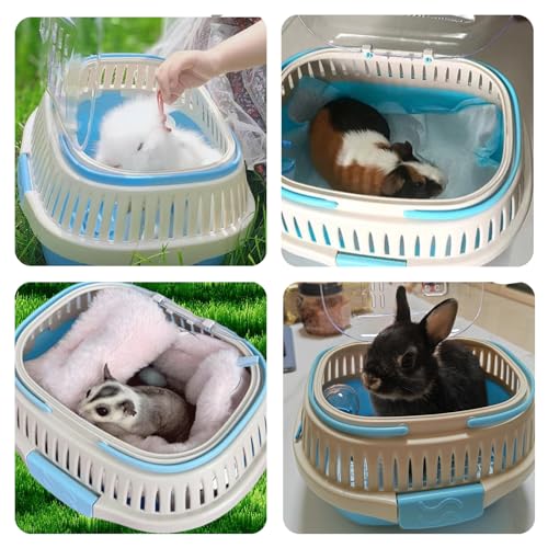 Hamster Carrier Portable Guinea Pig Carrier 13 X 11 X 8 in | Hamster Travel Cage with Ventilation Holes Outdoor Small Pet Carriers for Rat Gerbil Rabbit Hedgehog Squirrel Sugar Glider - color: Blue
