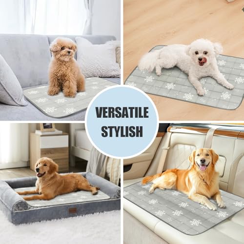 Dog Cooling Mat,Dog Blanket Washable,Cool Fabric & Internal Waterproof Cooling Pad (Grey, X-Large (40x30 inch)) - color: Grey, size: X-Large (40x30 inch)