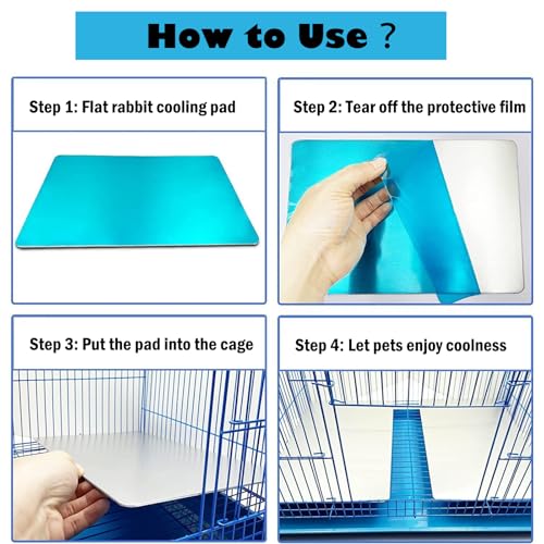 KABASI Rabbit Cooling Pad, Hamster Cool Plate Ice Bed, Pet Cool Mat, 12x8IN | for Bunny Puppy Kitten Guinea Pig Cat & Other Small Pets Stay Cool, Bite Resistance Aluminium Alloy Cool Pads