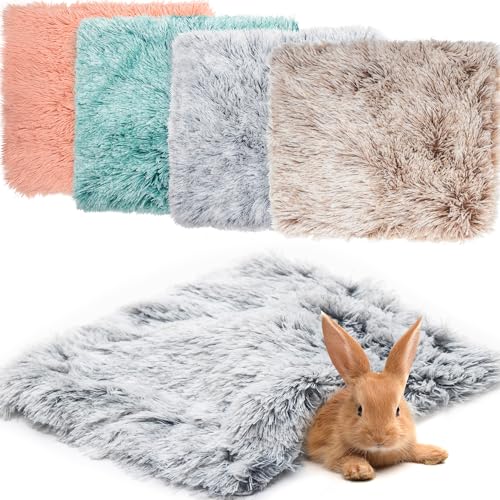 Guinea Pig Blankets 4 Pack, Warm Cozy Fleece Pet Cage Accessories | Washable Cold Weather Small Animal Bedding Mat Cage Liners for Hedgehog, Rabbit, Hamster, Chinchilla (19.2x24in) - size: MEDIUM: 19.2"*24"