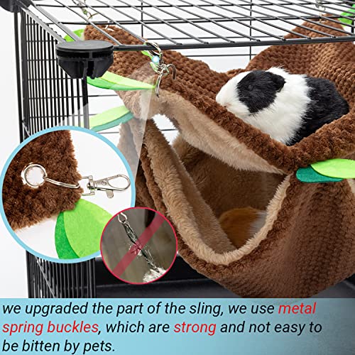 Guinea Pig Hideout, Fleece Rat Tunnel & Hammock Set House Cage Accessories | Small Animal Bed for Rat Chinchilla Hamster Hedgehog, Pet Hammock for Playing Sleeping