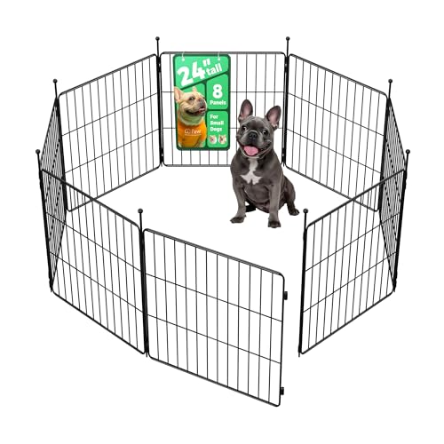 FXW MiniPaws Dog Playpen, Indoor, Yard & RV Camping, 24" H, 8 Panels | Portable, Expandable Layout, Tool-Free Setup, For Puppies & Small Dogs - size: 24"H