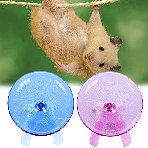 Hamster House Wood Bridge Climb Kit Exercise Wheel Jogging Running Silent Spinner Flying Saucer Pet Toys for Rat Gerbil Guinea Pig Chipmunk Mouse Small Animals - color: pink