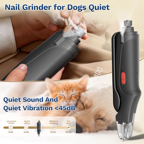 2 in 1 Dog Nail Clippers & Cat Nail Clippers Trimmers for Large Medium Small Dogs Cats Claw Trimmer Quick Sensor and Safety Guard USB Rechargeable Dogs Nail Trimmer with Catcher & 2 LED Lights - color: Black