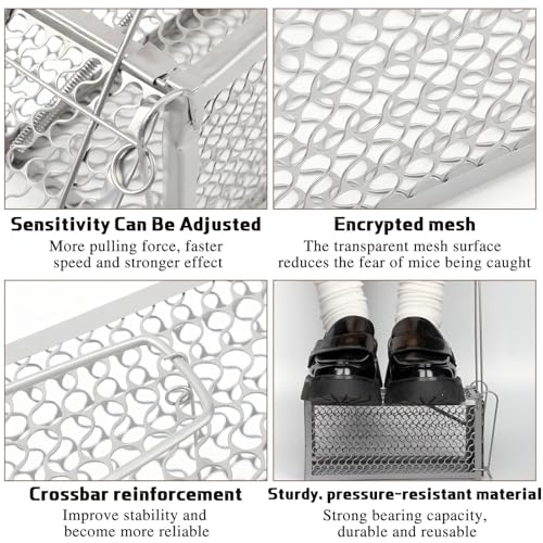 Qualirey 2 Pcs Humane Rat Trap Chipmunk Rodent Mouse Squirrel Trap,Silver | 9.1 x 4.5 x 4.5 Inches Mouse Voles Hamsters Cage Rat Cage for Mice Easy to Catch and Release - color: Silver
