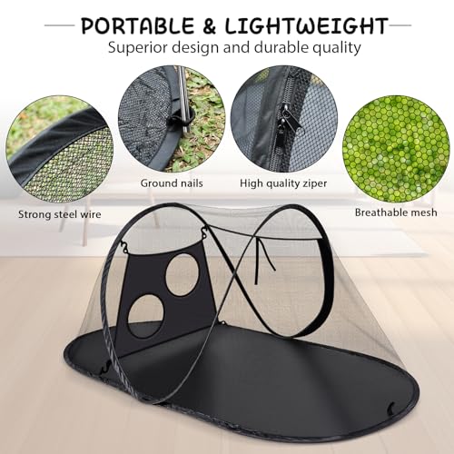 Tailtastic PopUp Cat Tent for Outdoor, Portable Enclosure for Yard & Travel | easy to set up,foldable & lightweight for storage & travel; waterproof material; fine mesh netting keeps bugs out
