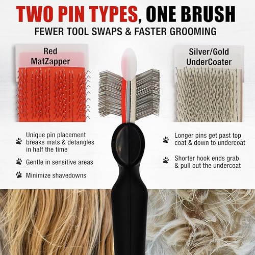 FlexIt Home - Flexible Slicker Brush for Dogs (Double, Soft Flex) | Dog Grooming Brush for Poodles, Golden Doodles, Huskies, Retrievers, and Labradoodles | 3-in-1 System & Video Trainings - color: Super Soft Flex - Double