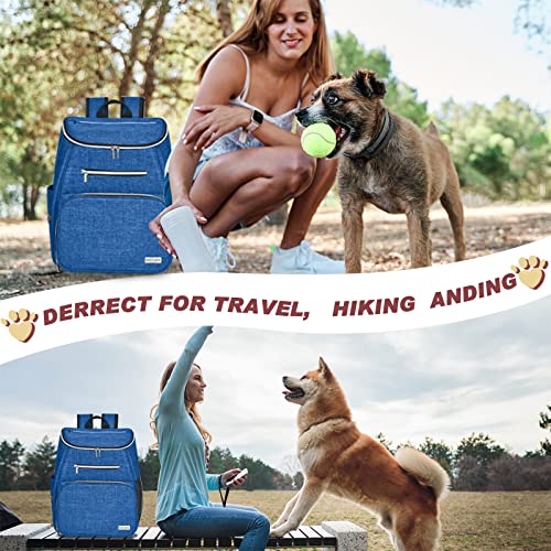 BAGLHER丨Dog Travel Bag Backpack, Airline Approved Pet Supplies Backpack, Dog Travel Bag with 2 Silicone Collapsible Bowls and 2 Food Baskets Blue - color: Blue