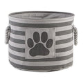 Bone Dry Pet Storage Collection Striped Paw Patch Bin, Small Round, Grayz, Medium Breeds - color: Gray, size: Small Round
