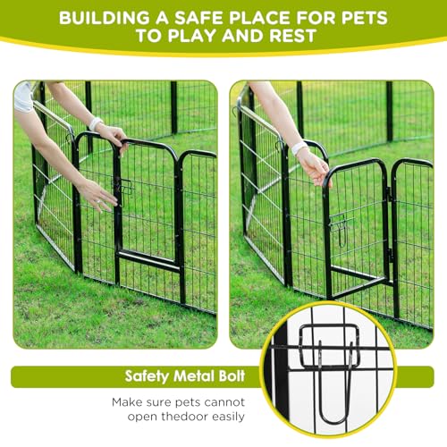 BestPet | Dog Playpen | 24 Inch, 6 Panels | Heavy Duty Metal Pet Exercise Pen | Indoor Outdoor Fence Panels | Rust-Resistant, Removable, Tool-Free Setup | Anti-Skid, Expandable Design - style: 6 panels