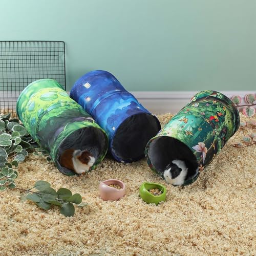 IBWell Cute Forest Guinea Pig Hideout Tunnel & Tube for Guinea Pigs, Rabbits & Hamsters - color: forest