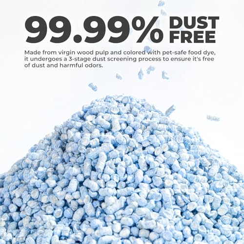 mini&moe Rabbit Bedding Guinea Pig Bedding Paper Pellet Bedding: Odor Control & Moisture Absorbent Natural Paper Pellet Bedding - for Small Animal Guinea Pigs, Rabbits,Hamsters Bedding 3.96lb - color: Blueberry, size: 3.96lbs