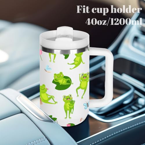 momocici 40oz Frogs Tumbler with Handle Gifts for Women.Frog Lover Cups Tumbler Gifts for Women.40 oz Birthday Christmas Frog Cup Tumblers for Frogs Lover. - style: Frog