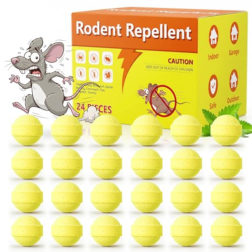 Rodent Repellent Pouches 24 Pack – Peppermint Oil Mint Sachets for Mice & Squirrels, Fresh Scent for Indoor & Outdoor Areas, Home, Garage & Garden
