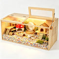 Wooden Hamster Cage,Chewproof,48" Lx20 Wx20 H，Animal Cabinet for Dwarf Syrian Hamsters Degus, Hamster Habitat with Openable Top and Large Acrylic Sheets. - size: 48.0"L x 20.0"W x 20.0"H
