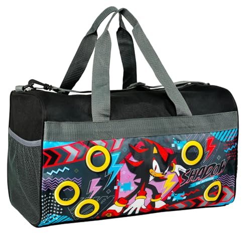 Shadow the Hedgehog Duffle Bag Set for Kids - Bundle with Luggage Carry On Suitcase Bag, Stickers, Water Bottle, and More | Shadow the Hedgehog Travel Activity Set
