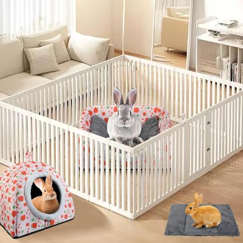 Warm Rabbit Hideout, Washable Strawberry Fleece Hut for Guinea Pigs | Hideaway House with Strawberry Design, Cozy Fleece Hut for Indoor Rabbits Guinea Pigs and Other Small Animals