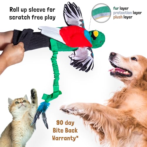 Milunova Pupr Pals Dog Wrestling Toy Puppet with Tough Padding for Safe Interactive Play, Protection to Stop Puppy Kitten Biting Hands; for Boredom-Busting Training and Exercise - style: Quetzal