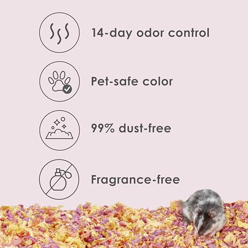 Kaytee Clean & Cozy Colors, Small Animal Bedding with Extreme Odor Control, Sunset 49.2 Liters - color: Sunset, size: 49.2 Liter