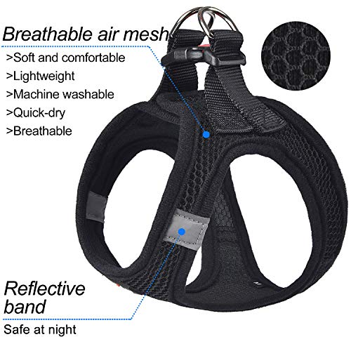 Dog Harness Step-in Breathable Puppy Cat Dog Vest Harnesses for Small Medium Dogs - color: Black, size: X-Large (Chest 20''-24'', Weight 18-28 lb)