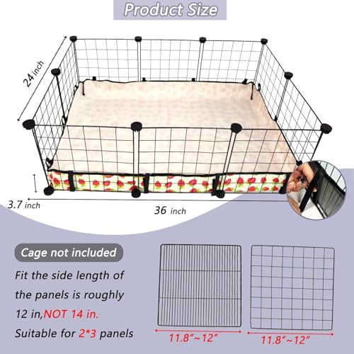 Guinea Pig Cage Liner，Washable Waterproof Oxford Cloth Cage Liners for Small Animals,Hamster Chinchilla Hedgehog Rabbit and Other Small Animals Not Include Cage(24x36 inches) - size: C&C 2x3(24x36 inches)