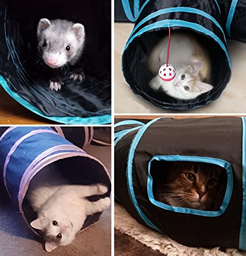 Cat Tunnels, Pet Ferret Rabbit Bunny Tunnels Tubes Subway Habitats, S-Style, DIY Cat Peekaboo Maze House Tent Bed, Kitten Interactive Toy (S Type: 5 Way Tubes) - size: S Type: 5 Way Tubes