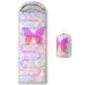 QOOMO Camping Sleeping Bags,3 Season Warm & Cool Weather,Lightweight,Waterproof Sleeping Bags for Adults & Kids,Traveling,and Outdoors,Camping Gear Equipment - color: Pink Butterfly 6
