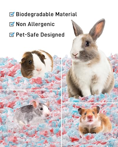 BUCATSTATE Hamster Bedding 50L, 99% Dust-Free Guinea Pig Bedding Odor Control Paper Bedding, Cozy Small Animal Bedding for Rabbit Rat Syrian Dwarf Hamsters Gerbils (Confetti) | FSC-Certified Material, Expands 3X, Cozy Paper Bedding for Guinea Pigs, Colorf